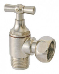 Robinet d'arrêt WC équerre monobloc nickelé
