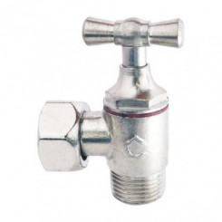 Robinet d'arrêt WC équerre monobloc nickelé
