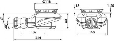 Bonde de douche grand débit turboflow2 ø90 - NICOLL