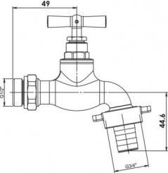 Robinet d'arrosage orientable à potence 15/21 - 20/27