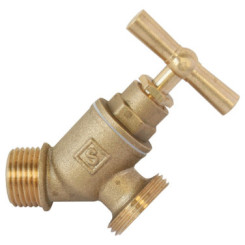 ROBINET D'ARROSAGE AVEC RACCORD AU NEZ 15/21- 20/27 - BRUT