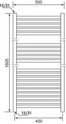 Radiateur sèche-serviettes eau chaude 641W RONDO tubes cintrés - DELTACALOR