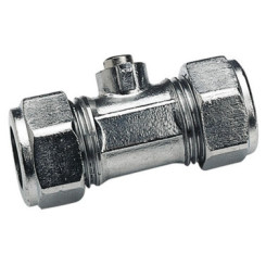 MINIVANNE EGALE A BOISSEAU SPHERIQUE A BAGUE LAITON POUR RACCORD A BICONE TC12