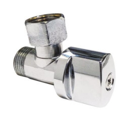 ROBINET ARRET DE CHASSE WC EQUERRE A BOISSEAU SPHERIQUE CHROME - PRONORM