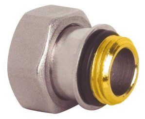 Raccord 2 pièces auto-étanche nickelé M26/34