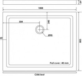 Receveur de douche grès 80x100 cm