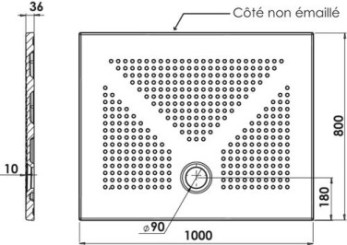 Receveur de douche céramique ultra-plat 3,5 cm blanc 80x100cm
