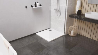 Receveur de douche extra-plat en béton de synthèse 80x80cm