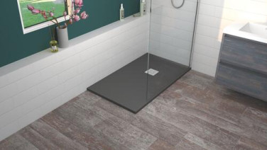 Receveur de douche résine de synthèse MINA gris anthracite 70x120