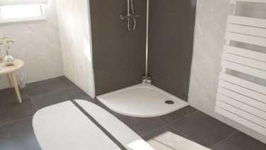 Receveur de douche quart de cercle 90cm béton de synthèse