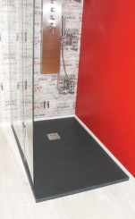Receveur de douche résine de synthèse MINA gris anthracite 90x100