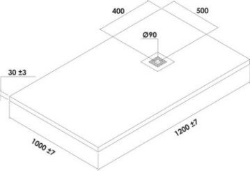 Receveur de douche résine de synthèse MINA gris anthracite 100x120