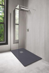 Receveur de douche résine de synthèse MINA gris anthracite 100x140