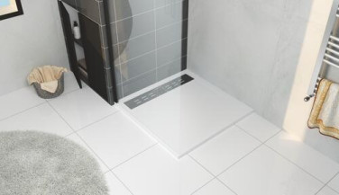 Receveur de douche caniveau résine de synthèse KORI blanc 90x90