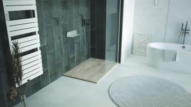 Receveur de douche résine de synthèse RECEA nature bois 90x120