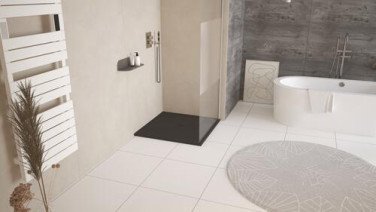 Receveur de douche résine de synthèse RECEA noir 90x90