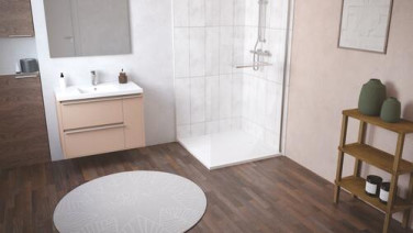 Receveur de douche caniveau résine de synthèse RUNA blanc 90x90