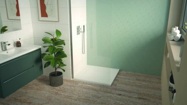 Receveur de douche caniveau résine de synthèse RUNA blanc 90x90