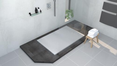 Receveur de douche caniveau résine de synthèse RUNA blanc 90x140
