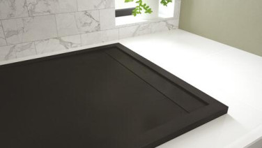 Receveur de douche caniveau résine de synthèse RUNA noir 90x90
