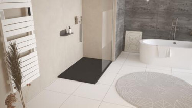 Receveur de douche résine de synthèse RECEA noir 90x160