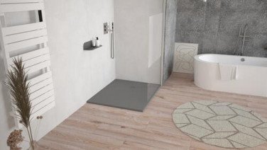 Receveur de douche résine de synthèse RECEA gris anthracite 100x120