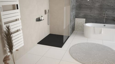 Receveur de douche résine de synthèse RECEA noir 100x140