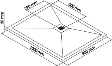 Receveur de douche résine de synthèse RECEA gris anthracite 90x100