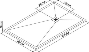 Receveur de douche résine de synthèse RECEA blanc 70x90