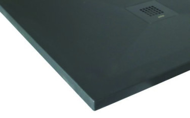 Receveur de douche résine de synthèse RECEA gris anthracite 80x100