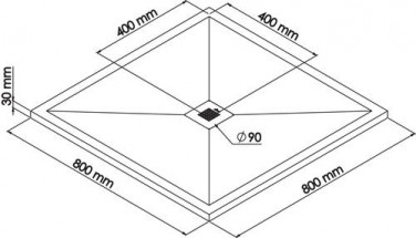 Receveur de douche résine de synthèse RECEA blanc 80x80