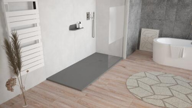 Receveur de douche résine de synthèse RECEA gris anthracite 90x200