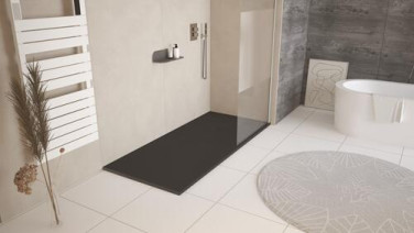 Receveur de douche résine de synthèse RECEA noir 90x200