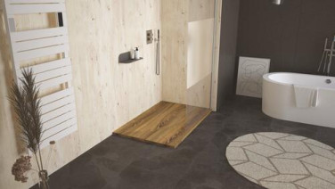 Receveur de douche résine de synthèse RECEA noyer 80x100