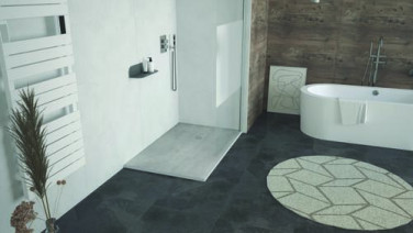 Receveur de douche résine de synthèse RECEA béton 80x120
