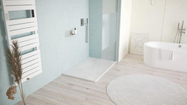 Receveur de douche résine de synthèse RECEA marbre blanc 70x90
