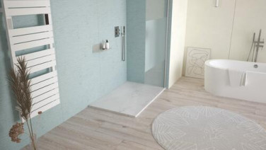 Receveur de douche résine de synthèse RECEA marbre blanc 80x140