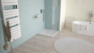 Receveur de douche résine de synthèse RECEA marbre blanc 90x90