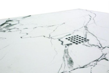 Receveur de douche résine de synthèse RECEA marbre blanc 90x90