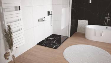 Receveur de douche résine de synthèse RECEA marbre noir 70x100