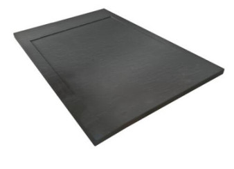 Receveur de douche caniveau résine de synthèse RUNA gris anthracite 80x120