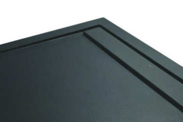 Receveur de douche caniveau résine de synthèse RUNA noir 90x160