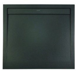 Receveur de douche caniveau résine de synthèse RUNA noir 80x80
