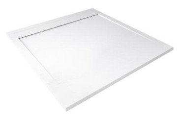 Receveur de douche caniveau résine de synthèse RUNA blanc 80x80