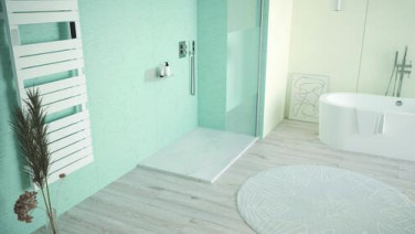 Receveur de douche résine de synthèse RECEA marbre blanc 90x100