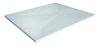 Receveur de douche résine de synthèse RECEA marbre blanc 90x100