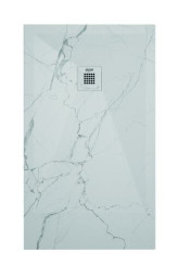 Receveur de douche résine de synthèse RECEA marbre blanc 70x170