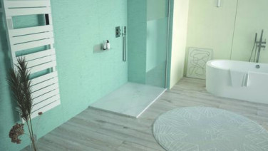 Receveur de douche résine de synthèse RECEA marbre blanc 70x170