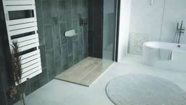Receveur de douche résine de synthèse RECEA nature bois 90x180