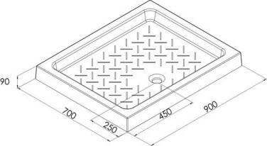 Receveur de douche céramique MIQUE 70X90cm